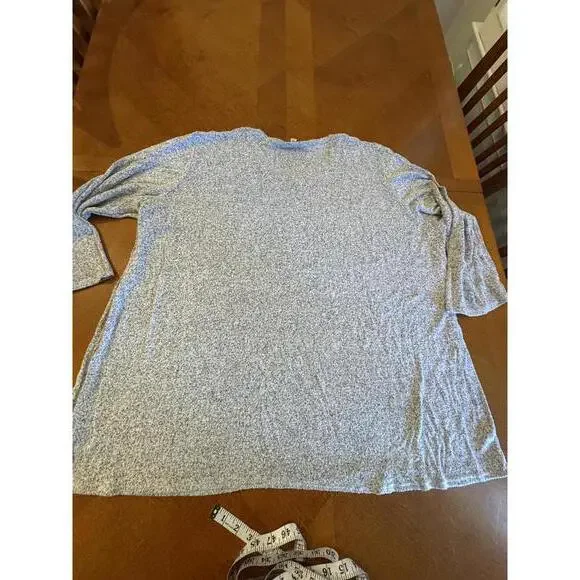 Avenue Women's V-Neck Long Sleeve Top - Gray Speckled 18/20 Womens - Picture 6 of 6